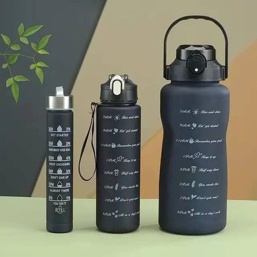 3 Piece Water Bottle Set-Black