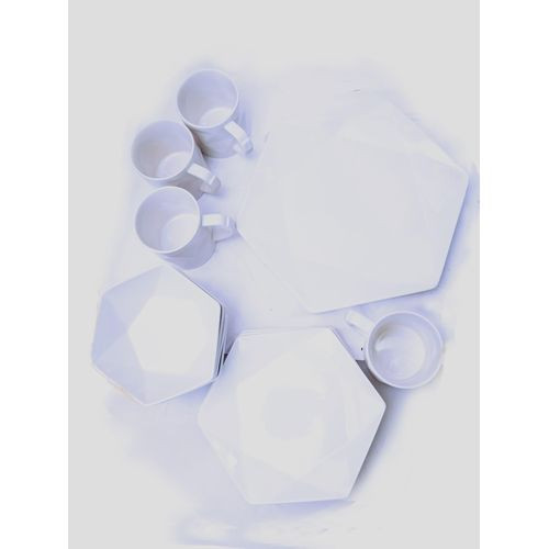 Creative Commercial White Plates For Household With Cups-White