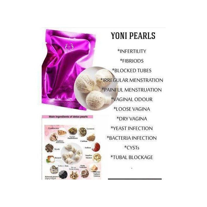 3PCS Original Pure Yoni Detox Pearls Conceive TTC, Yeast Infection, Thrush, Bacterial Vaginosis BV, Candida Balls/pearls/tampoons Treatment For Ladies (Full Pearls Treatment)