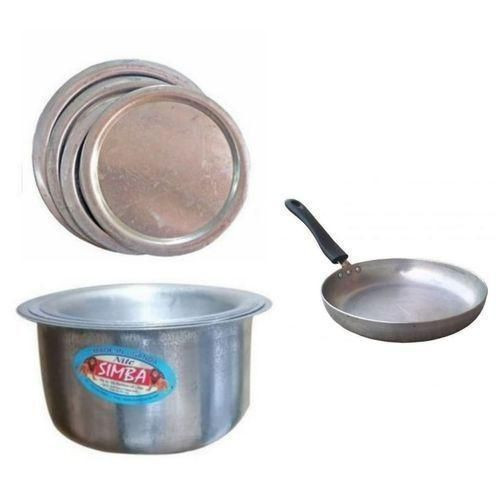 4pcs Saucepan Set With Covers And Frying Pan - Silver