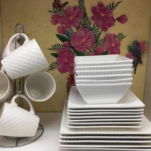 Full Set Of Plates And Cups-White
