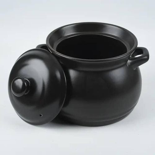 Ceramic 4.8 Liter Soup Pot-Black