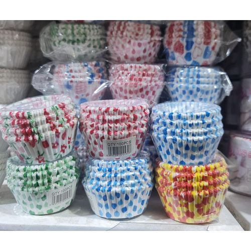 Floral Paper Cupcakes 100pcs - Multicolor