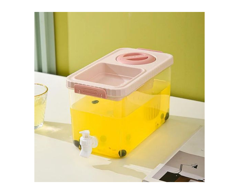 3.5L Beverage Dispenser With Faucet - Fridge Refrigerator Container - Colourless
