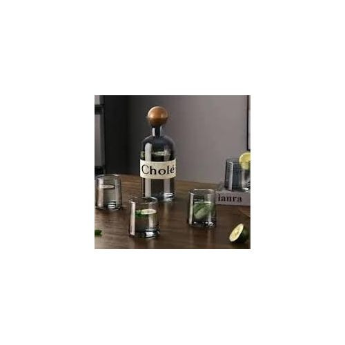 1.2L Juice Beverage Water Carafe Kettle Borosilicate Ball Lid Glass Iced Tea Pot Set With 4 Cups Heat-Resistant Glass Bottle Water Pitcher Beverage Dispenser Jug Cup Glass (Size : Clear-1 Jug 4 Cups) -Multicolor
