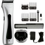 Wahl Cordless Professional Beretto Trimmer Sterling Big Mag Clipper Salon-Home ,Electric Hair Clipper - Silver