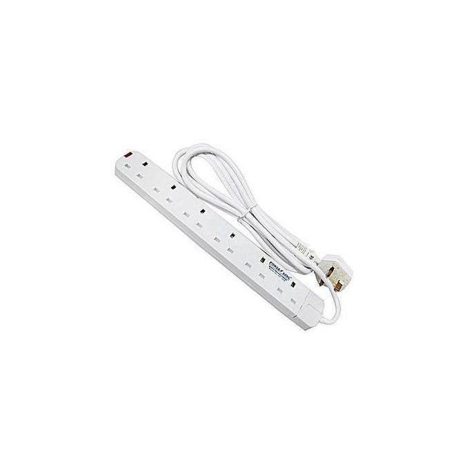 Power King 6 Way Extension Cable - White