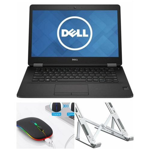 RENEWED Refurbished Latitude 7470 core i5 8gbram Fast 256ssd Plus Rechargable Mouse with finger print sensor and microsoft office, and Laptop stand-