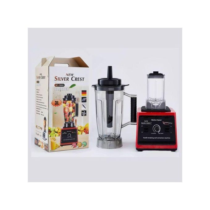 SILVER CREST 3 lIters Electric Commercial Blender With Big Jar And Small Grinder-Transparent