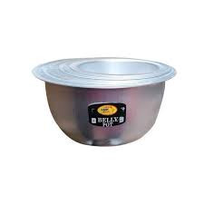 8Pcs Belly Pot Sauce Pans - Silver