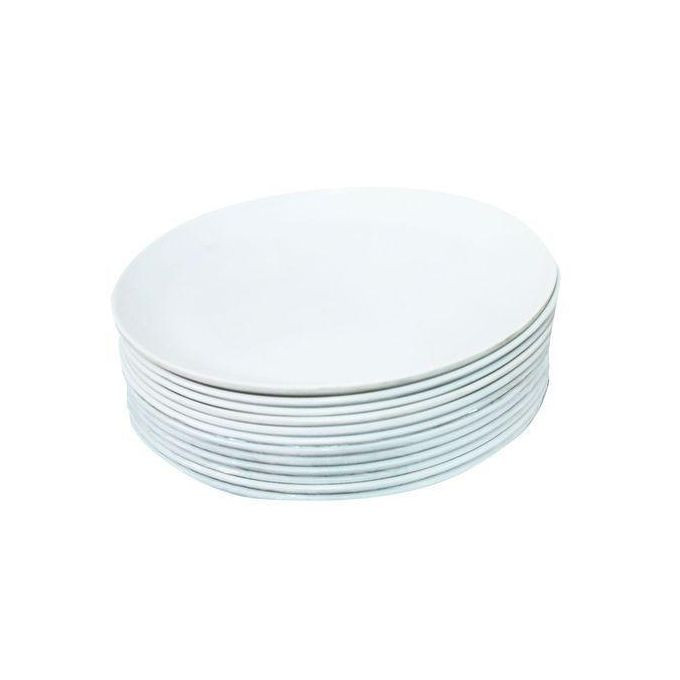 Set Of 12pc Melamine Dinner Plates - White