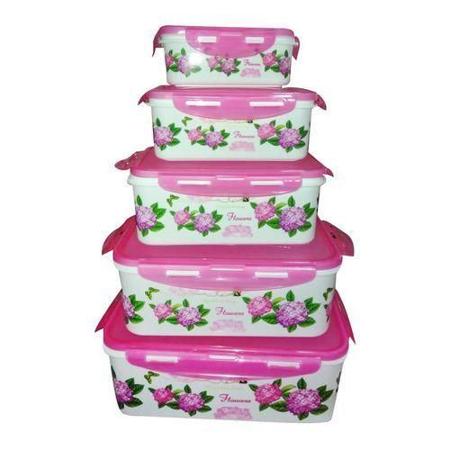 5 Piece Designed Food Dishes - Multi Colour