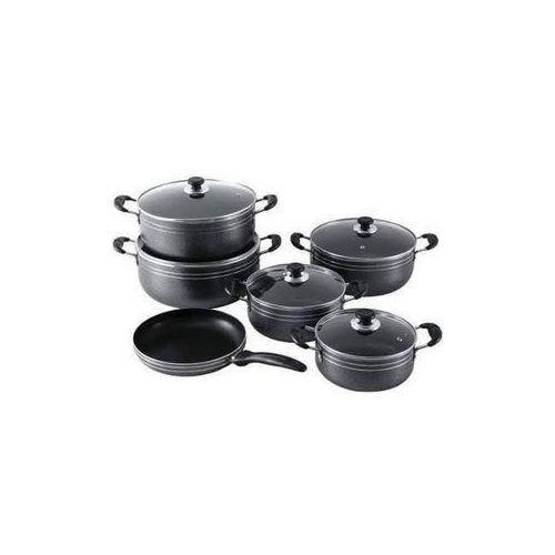 Tornado 6 Piece Non-stick Saucepan Cookware Pots, Black.