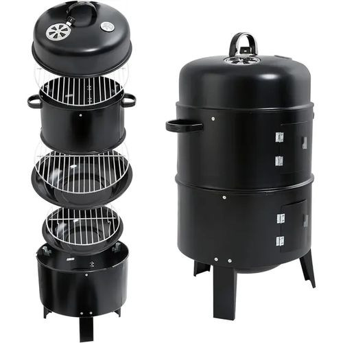 3 In 1 Bbq Charcoal Grill Stove-black