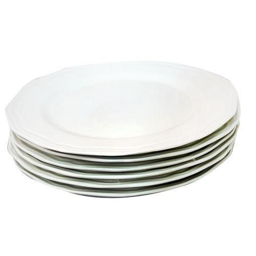 Set Of 6 Dinner Plates – White