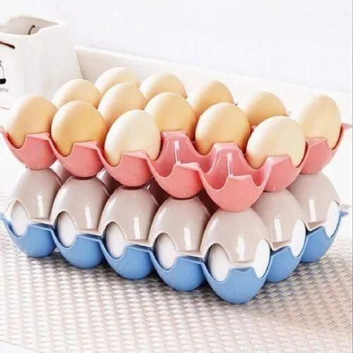 1 Piece Of Plastic Multicolor 15 Eggs Fridge Storage Holder Egg Tray Sold As 1 Piece Holding 15 Eggs