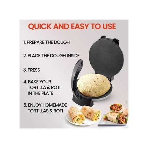 RAF Pizza Chapati Maker Roller Non-Stick - Silver/Black