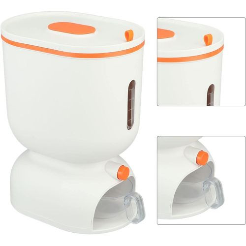 Press Type Rice Bucket ABS and PP Leakproofness Scale Visualization Push Rice Bucket Containers for Rice Grain Cereal Rice Storage Bins-Multicolour