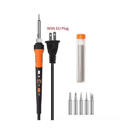 60W Adjustable Temperature Electric Soldering Iron with 5pcs Soldering Iron Tips