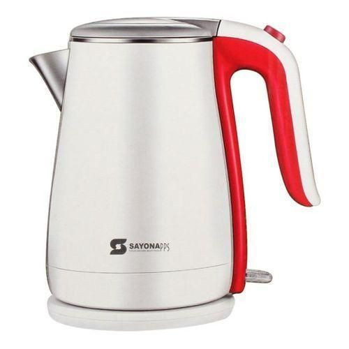 Sayonapps Fast Boiling Electric Kettle Which Keeps Hot After Boiling 1.7 Liters-White/Red