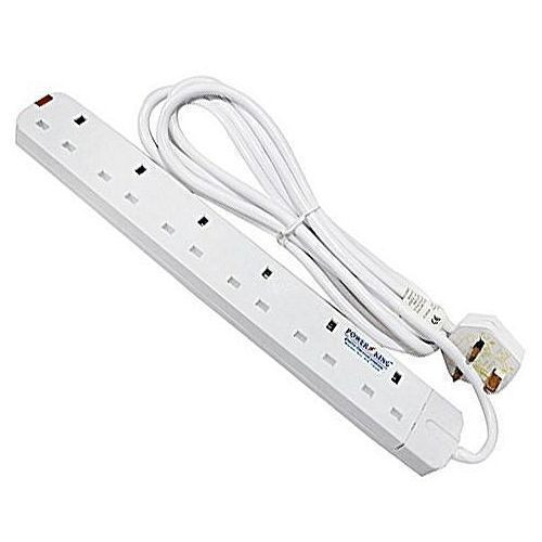 Power King 6 Way Extension Cable - White