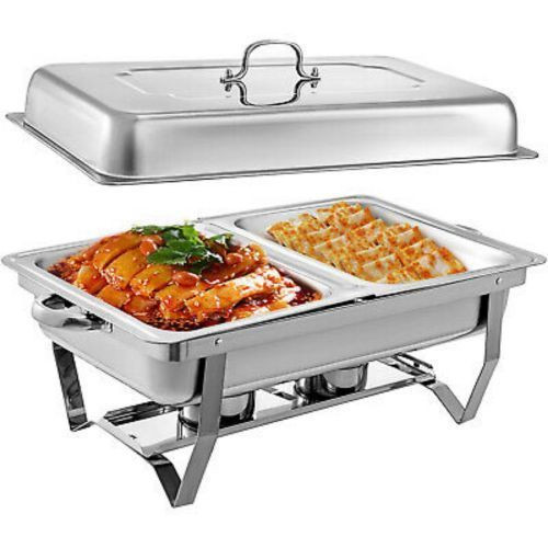 11Litre Stainless steel Double Serving/Chafing Dish Food Warmer-Silver