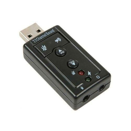 7.1 External USB Sound Card USB To Audio Adapter For Pc - Black