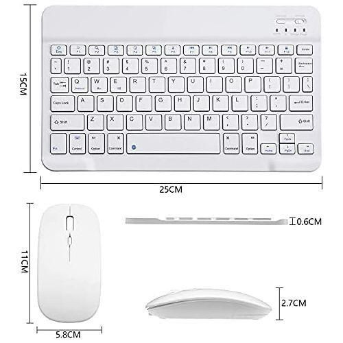 Wireless Bluetooth Keyboard And Mouse Set Rechargeable - White