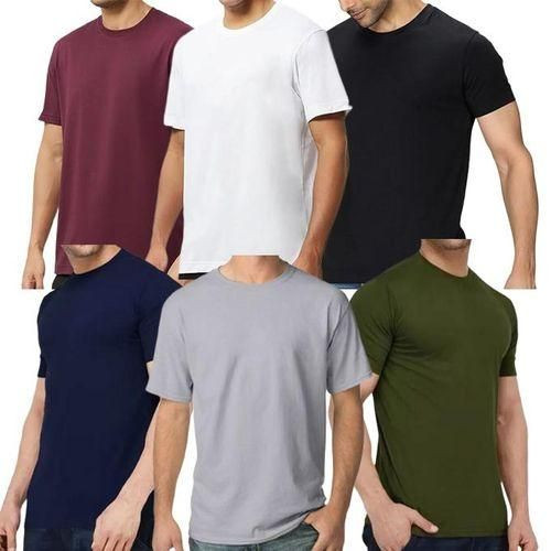 Genetic 6 Pack Short Sleeve Crew Neck T-Shirts - Black, White, Maroon, Navy Blue, Grey, Army Green