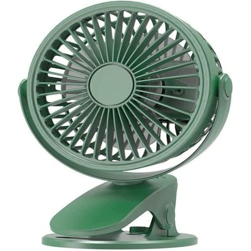 Electric Fan 6 Clip Fan 3 Speed Small Fan with Strong Air Flow USB Mini Silent Clip Fan Indoor Outdoor Color - Green