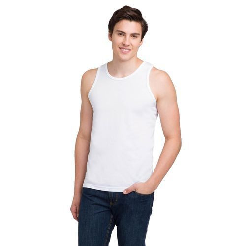 3 Pc Men's Cotton Vests - Black,Grey,White.