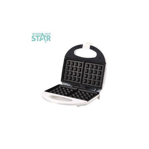 WINNING STAR 2 Slices Sandwich Waffle Maker Snacks For Breakfast -Black/White