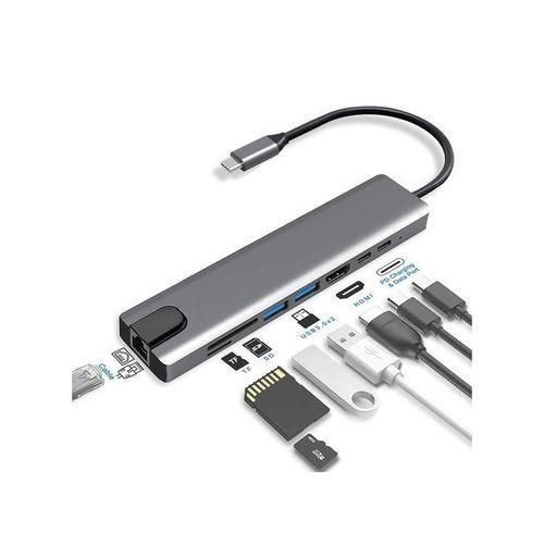 Jbq 8 In 1 USB-C Hub - High Definition Multimedia Interface - Silver