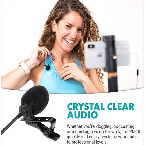 Lavalier Microphone Wired Clip-on, Straight Plug Lavalier Wired Microphone, 6 Meters Long Wired Microphone - Black