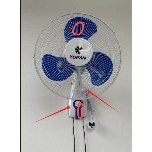 Genetic Wall Fan 16" Oscillating 3 Speed - White Blue