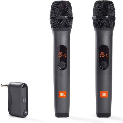JBL Wireless Two Microphone System with Dual-Channel Receiver, Black