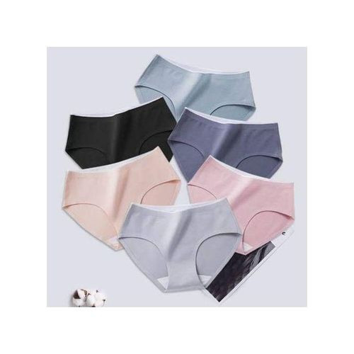 Cotton Seamless Ladies Panties 6Pcs - Color May Vary