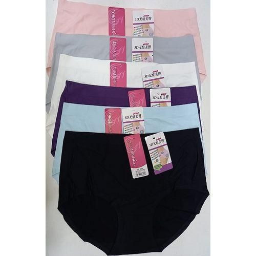 Cotton Seamless Ladies Panties - Assorted Colors - 6pcs