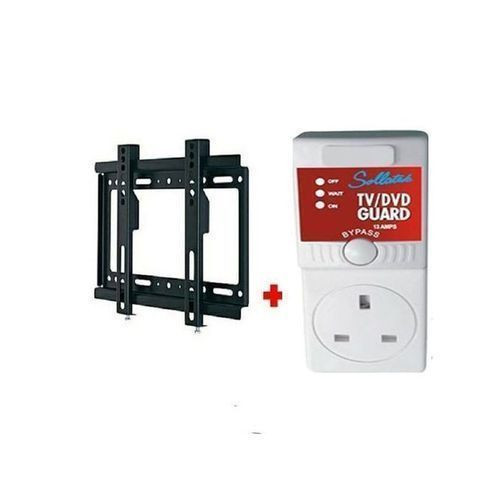 Sollatek package of TV mount 14" to 42"-Black+TV Guard