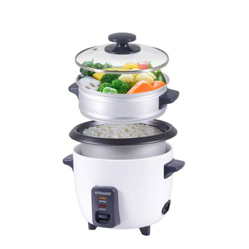 Sonashi 2 in 1 Rice Cooker With Steamer 1.8 L 700W SRC-318B White