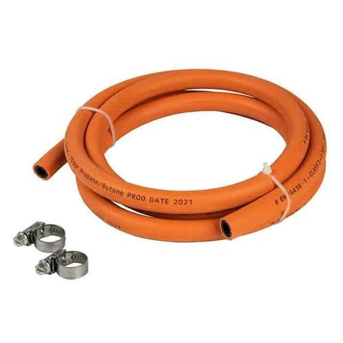 Gas Hose Pipe With 2 Safety Clips- Orange
