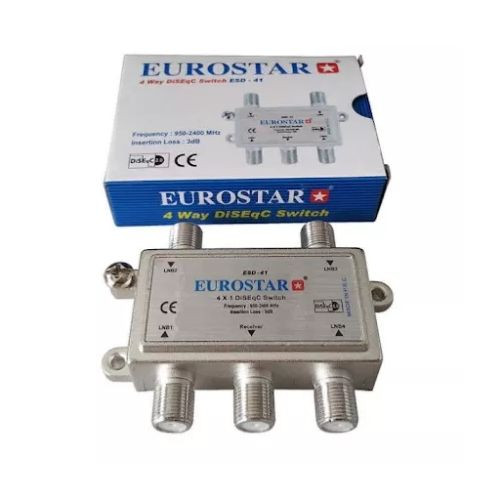 DiseqC Switch For Satellite Dishes 4 Way -Silver