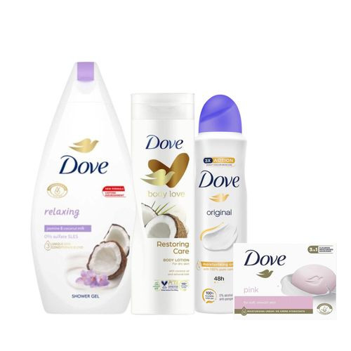Dove Dove Original Spray 250 + Soap Pink 135g + Body Lotion Restoring care /Coconut 400ml + Shower gel Relaxing Coconut 500ml