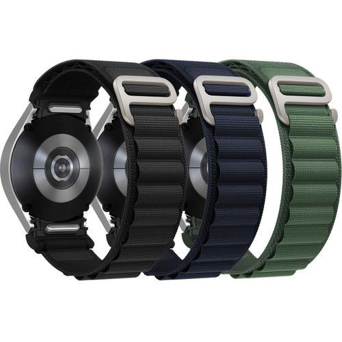 One Click No Gap Alpine Loop Band for Samsung Galaxy Watch 7 6 4 5 FE 40mm 44mm/Galaxy Watch 6 4 Classic 47mm 43mm 42mm 46mm/5 Pro 45mm, Rugged Nylon Sport Strap Wristband - Multicolor