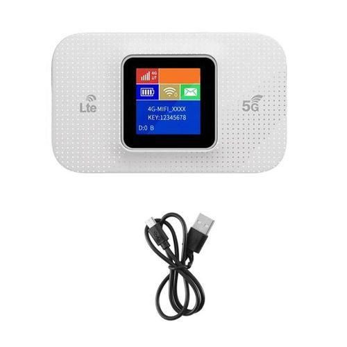 Portable and Rechargeable Mifi- 4G/5G- unlocked to All Sim Cards- White