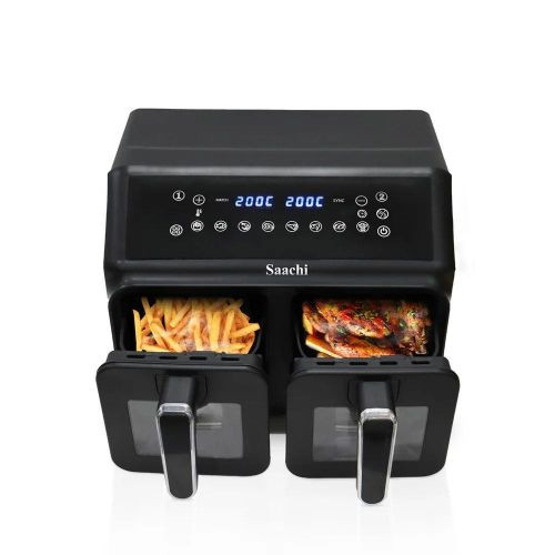 Saachi 10 Liters Double Digital Airfryer With 8 Preset Functions-Multicolour