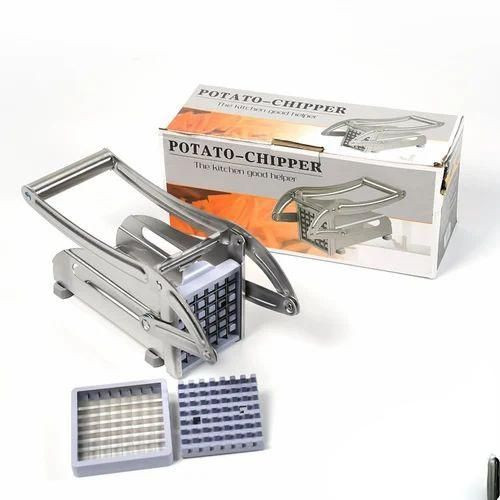 Stainless Steel French Fries Potato Chips Strip Cutter Machine With Blade-Silver