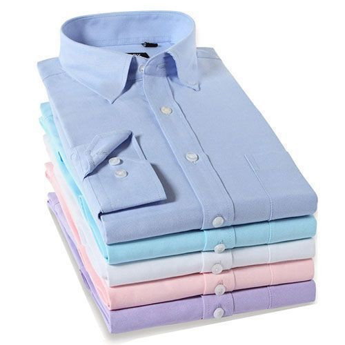 Men's Cotton Shirts Long Sleeve 5 Pieces - Multicolor(XL)
