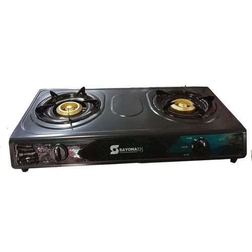 Sayonapps 2 Burners Stainless Steel Top Gas Stove With Automatic Igniotion-Black