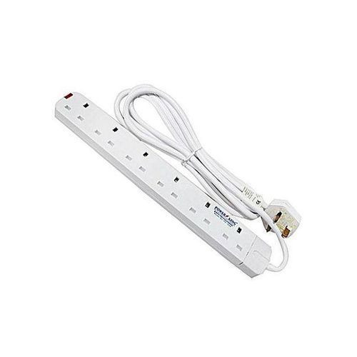 Power King Extension Cable,6 Way - White